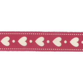 Ribbon 15mm hearts and dots - per meter