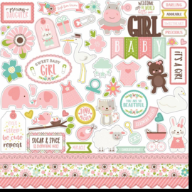 Echo Park Sweet Baby Girl 12x12 Inch Element Sticker (SBG142014)