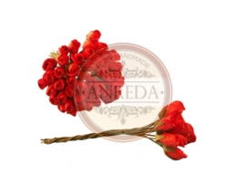 Mini Semi Open Rose Buds - Red