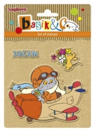 ScrapBerry's Set Of Clear Rubber Stamps 10,5x10,5 cm Basic's New Adventure 4 (SCB4907038)
