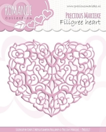 PM10027 Die - Precious Marieke - Romance - Filigree heart