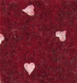 Stafil - 250172-41 - Felt hearts, Red melange/White