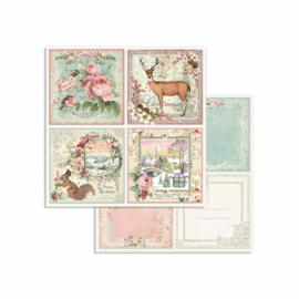 Stamperia Pink Christmas 8x8 Inch Paper Pack (SBBS16)