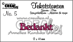 Crealies tekststans - Bedankt (NL) CLTS05 / 9x41 mm