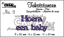 Crealies tekststans - Hoera een baby (NL) CLTS03 / 9x30 6x18 11x24 mm