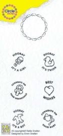 Nellies Choice Clearstempel-Circle Stamp kindje-ENG tekst CCSB002