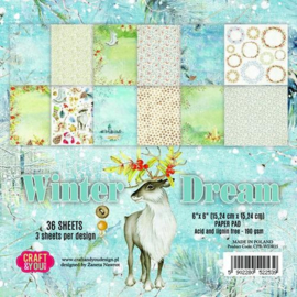 Craft&You Winter Dream Small Paper Pad 6x6 36 vel CPB-WDR15