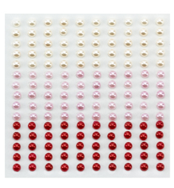 Nellie`s Choice - APS401 - Adhesive half pearls 3 tinten rood
