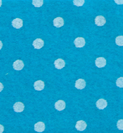 Stafil - 250171-18 - Felt dots, Mid Blue/White