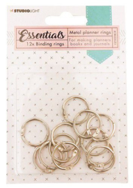 Studio Light - Binding rings Silver Planner Essentials 12st nr.3 RINGSSL03 23mm