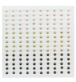 Nellie`s Choice - APS305 - Adhesive half pearls 3 tinten bruin