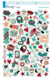 Pronty Scrap stickers A4 Pretty & Cool 491.100.001 By Raffzz