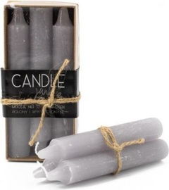 Candle Junkie doosje met 6 dinerkaarsen - Light Grey