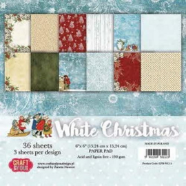 Craft&You white Chritmas Small Paper Pad 6x6 36 vel CPB-WC15