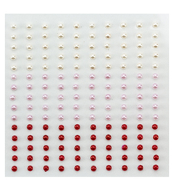 Nellie`s Choice - APS301 - Adhesive half pearls 3 tinten rood