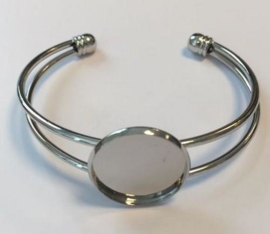 Open armband met 20 mm zetting 62x52 mm (voor epoxy) 12354-5401 (platinum)