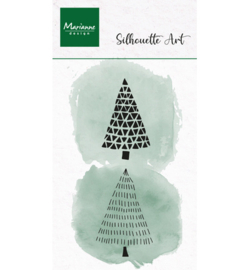 Marianne Design - CS1202 - Clear Stamp – Silhouette Art – Merry Trees