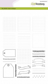 CraftEmotions clearstamps A5 - Bullet Journal - frames en randen