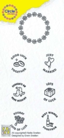 Nellies Choice Clearstempel-Circle Stamp Huwelijk-ENG tekst CCSM002