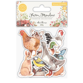 Craft Consortium Farm Meadow Animals Wood Shapes (CCWDNS005)