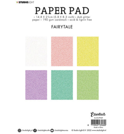 Studio Light  - Paper Pad Essentials A5 -SL-ES-PP49 - Glitter paper Fairytale Essentials nr.49