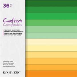 Crafters Companion - 30x30 cm linnen Cardstock Paperpad - Sunflower Tones