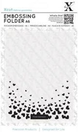 DoCrafts - Xcut A6 Embossing Folder - Falling Hearts