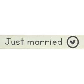 Ribbon 15mm ENG just married - per meter