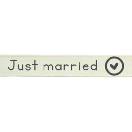 Ribbon 15mm ENG just married - per meter