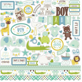 Echo Park Sweet Baby Boy 12x12 Inch Element Sticker (SBB143014)