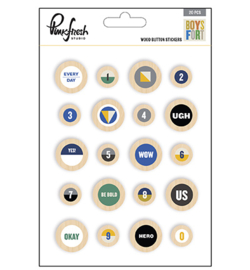 Pinkfresh Studio PFRC400817 - Wood button stickers