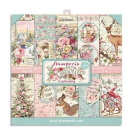 Stamperia Pink Christmas 8x8 Inch Paper Pack (SBBS16)