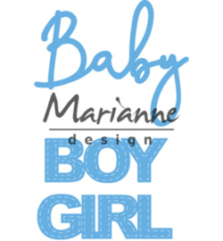 Marianne D Creatables LR0576 - Baby text boy & girl