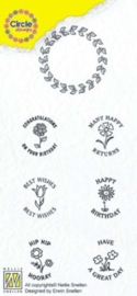Nellies Choice Clearstempel-Circle Stamp  Gefeliciteerd-ENG tekst CCSC002