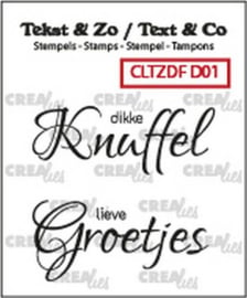 Crealies Clearstamp Tekst & Zo Font Divers no. 1 (NL) CLTZDFD01 2x 15 x 42 mm