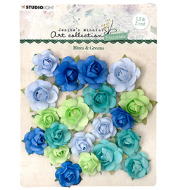 Studio Light - Paper Flowers - JMA-ES-FLOW08 - Blues & Greens Essentials nr.08