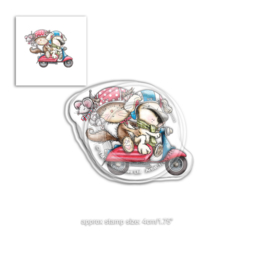 Polkadoodles Horace & Boo Scooting Along Clear Stamp (PD7866)