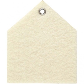 Vilt vorm, afm 6,5x7,5 cm, off-white, Huis