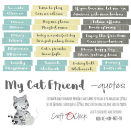 CraftOçlock - Die-cuts My Cat Friend, 16xENG quotes , cut-out, 190 gsm