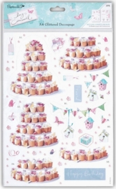 A4 Glittered Decoupage - Lucy Cromwell - birthday party (PMA169027)