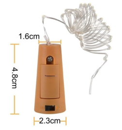 Wijnflesstop 2 M 20 Leds - Warm Wit (excl. batterijen)