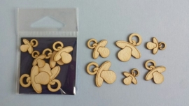 Speentjes 3 x 2 stuks 2,7-2,1-1,6 cm 1,5 mm dik chipboard