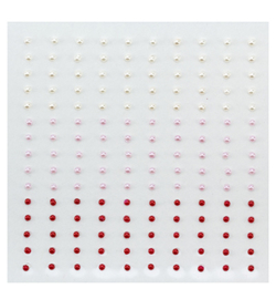 Nellie`s Choice - APS201 - Adhesive half pearls 3 tinten rood
