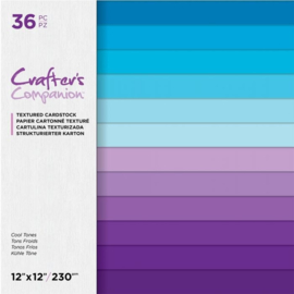 Crafters Companion - 30x30 cm linnen Cardstock Paperpad - Cool Tones