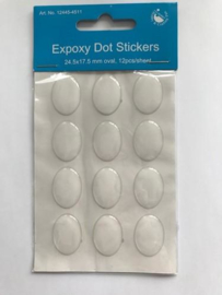 Epoxy DOT-stickers ovaal 25x18 mm 12 st 12445-4511