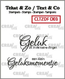 Crealies Clearstamp Tekst & Zo Font Geluk (NL) CLTZDFD03 43x10mm