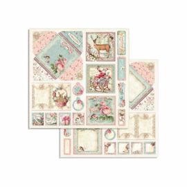 Stamperia Pink Christmas 8x8 Inch Paper Pack (SBBS16)