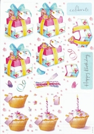 A4 Glittered Decoupage - Lucy Cromwell - birthday party (PMA169027)
