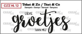 Crealies Clearstamp Tekst & Zo groetjes (dicht NL) CLTZHL12 30x71mm