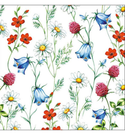 Servetten 13311295 - Mixed Wild Flowers White (20 stuks)